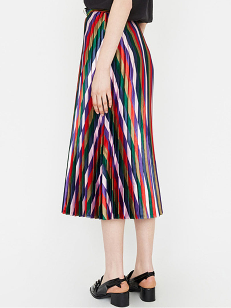 Multi Color Pleats Skirt