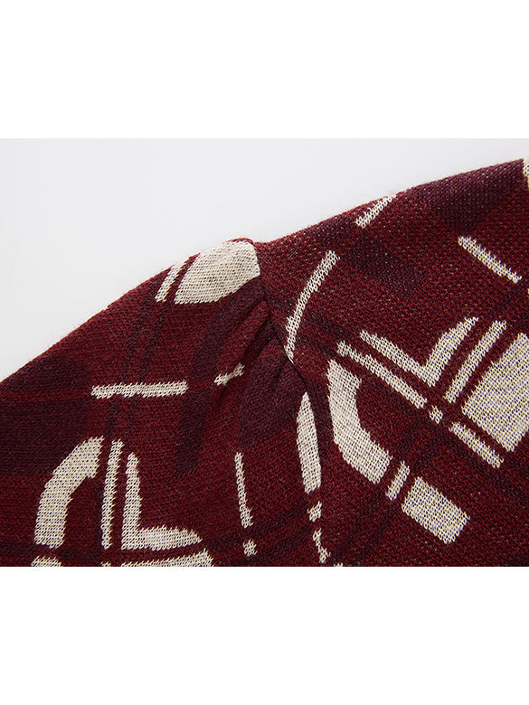 Monogram Bias Plaid Knit Top