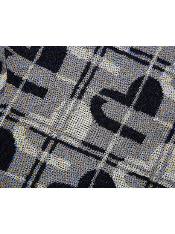 Monogram Bias Plaid Knit Cardigan