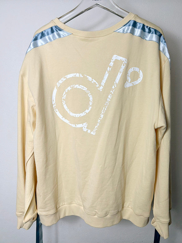 Line Tape Design Slit Sleeves Sweatshirt