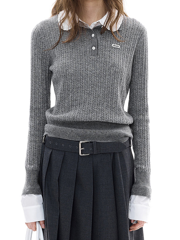 Blouse Layered Knit Top