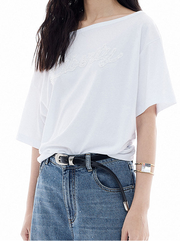 Side Gather One-Shoulder T-shirt