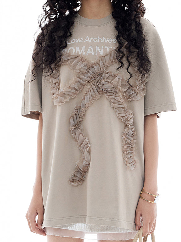 Tulle Ribbon T-shirt Dress