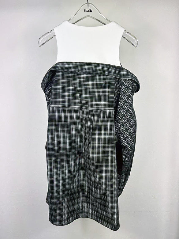 Tank-top Layered Design Shirt