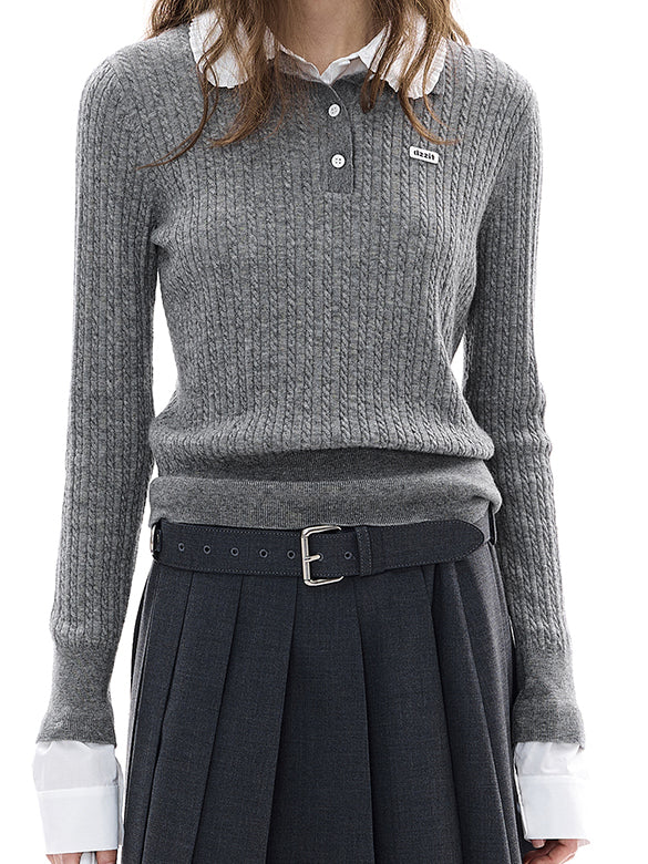 Blouse Layered Knit Top