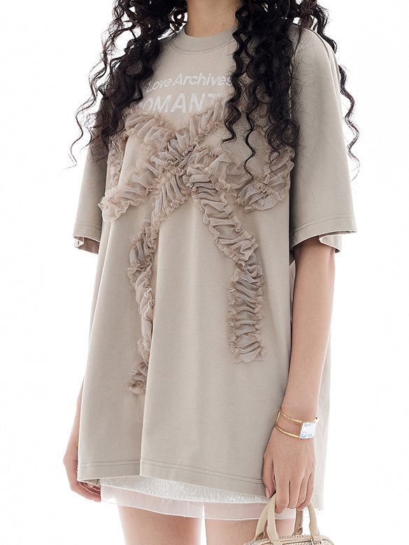 Tulle Ribbon T-shirt Dress