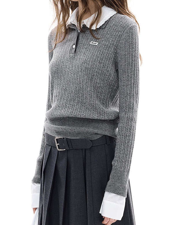 Blouse Layered Knit Top