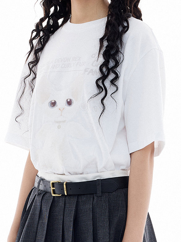 Cat Embroidery T-shirt