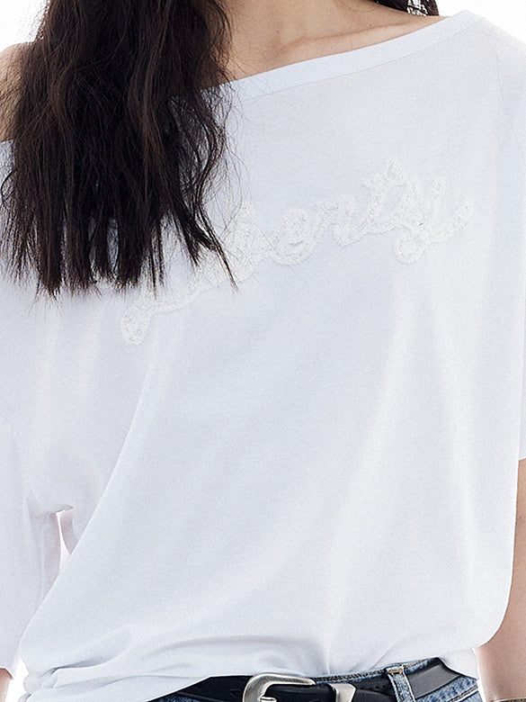 Side Gather One-Shoulder T-shirt