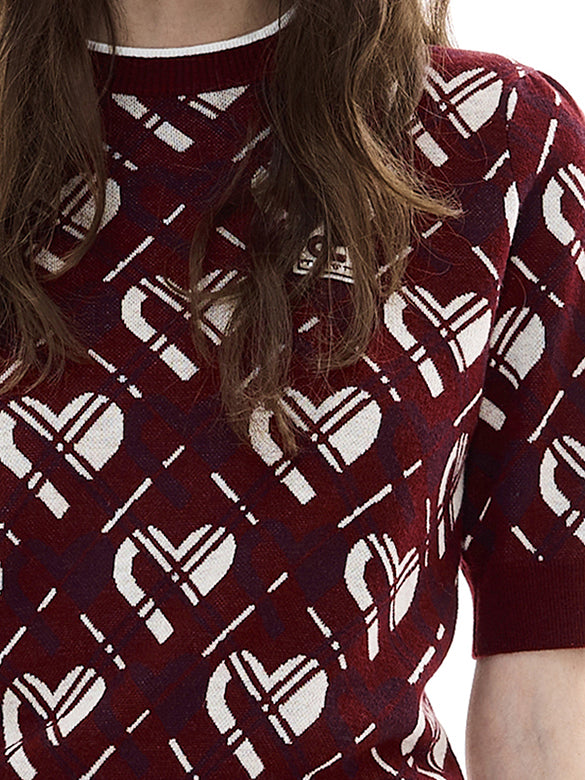 Monogram Bias Plaid Knit Top