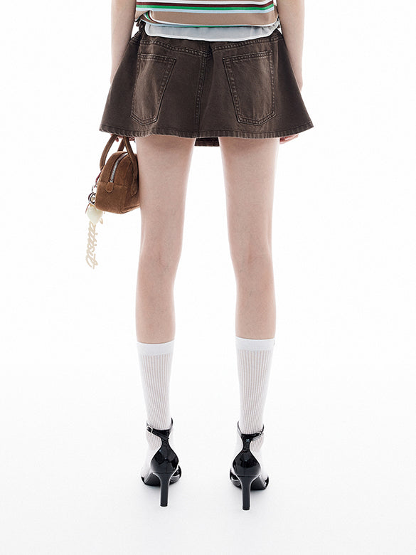 Micro Short Length Denim Skirt