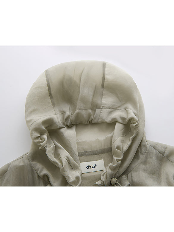 Frill Design Sheer Blouson