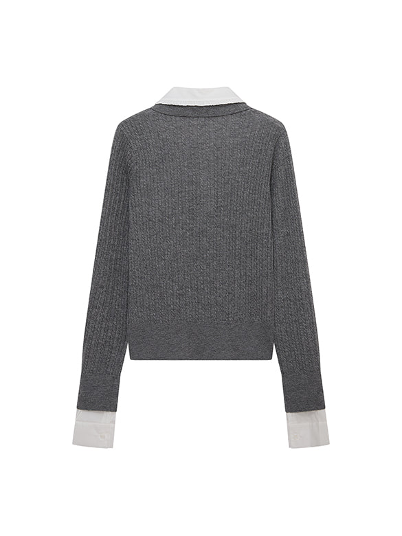 Blouse Layered Knit Top