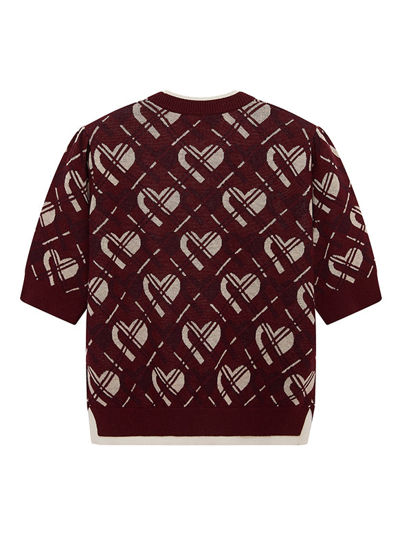 Monogram Bias Plaid Knit Top