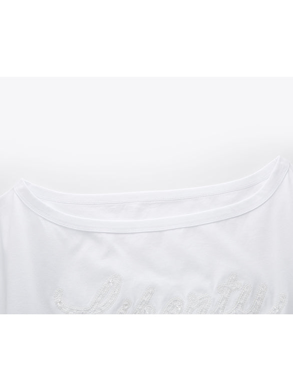 Side Gather One-Shoulder T-shirt
