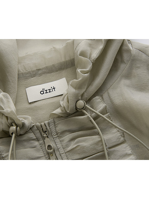 Frill Design Sheer Blouson