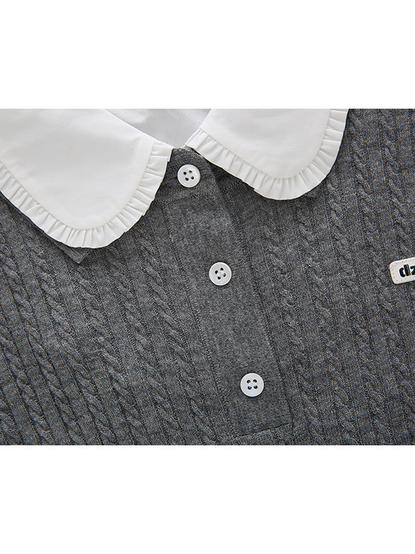 Blouse Layered Knit Top