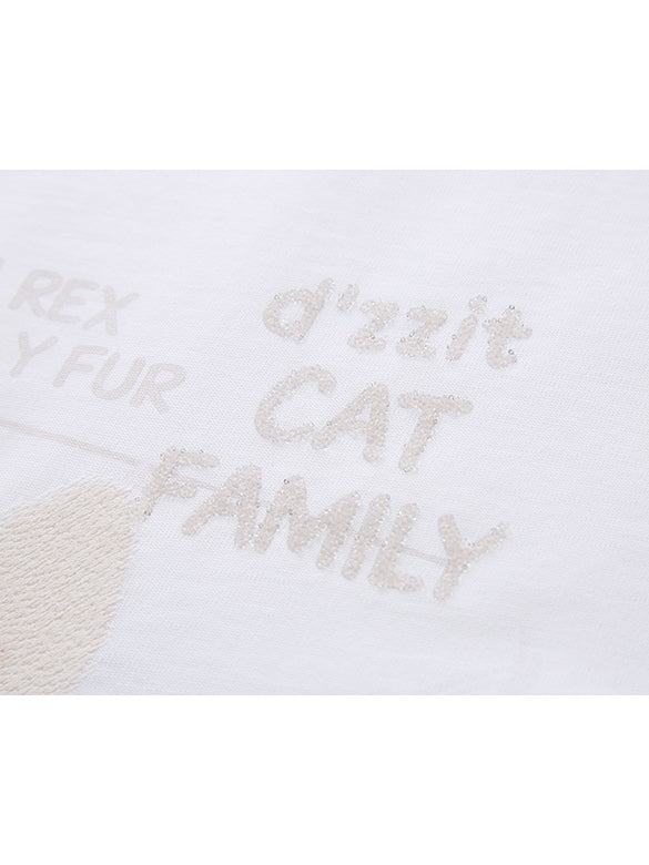 Cat Embroidery T-shirt