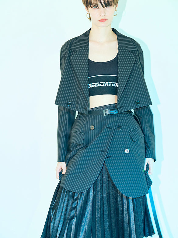 Asymmetry Design Pleats Skirt