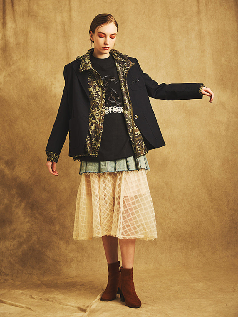 Squared Tulle Skirt