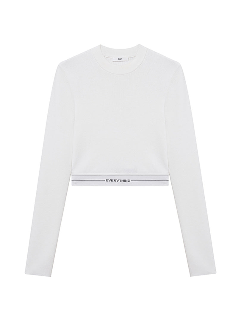 Logo Tape Short Length Long-Sleeves Knit