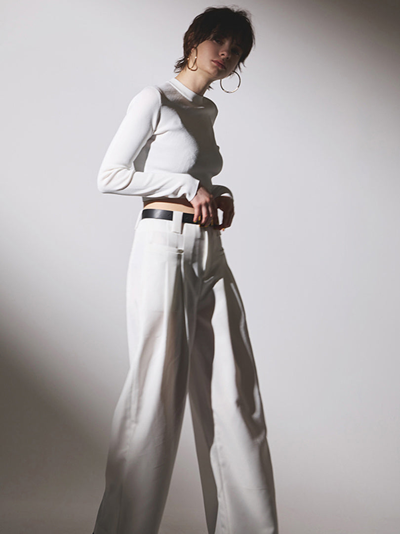 Logo Tape Short Length Long-Sleeves Knit