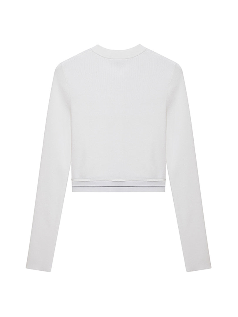 Logo Tape Short Length Long-Sleeves Knit