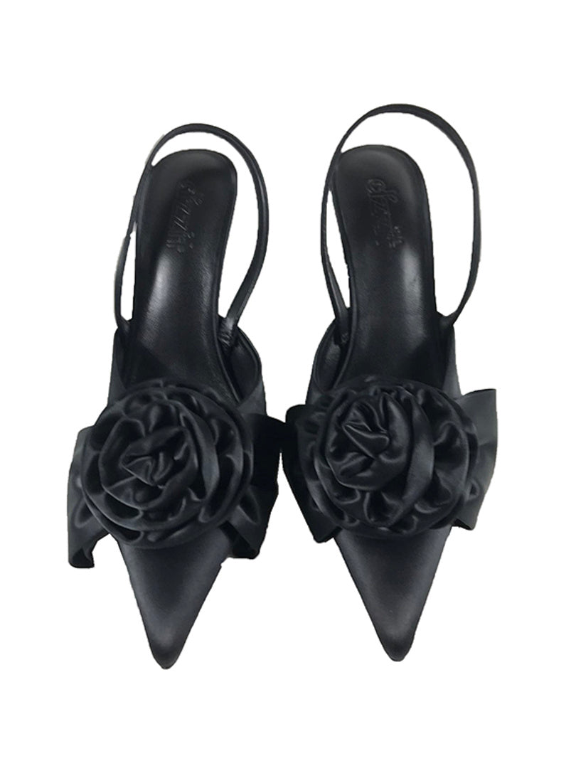 Satin Corsage Sandals