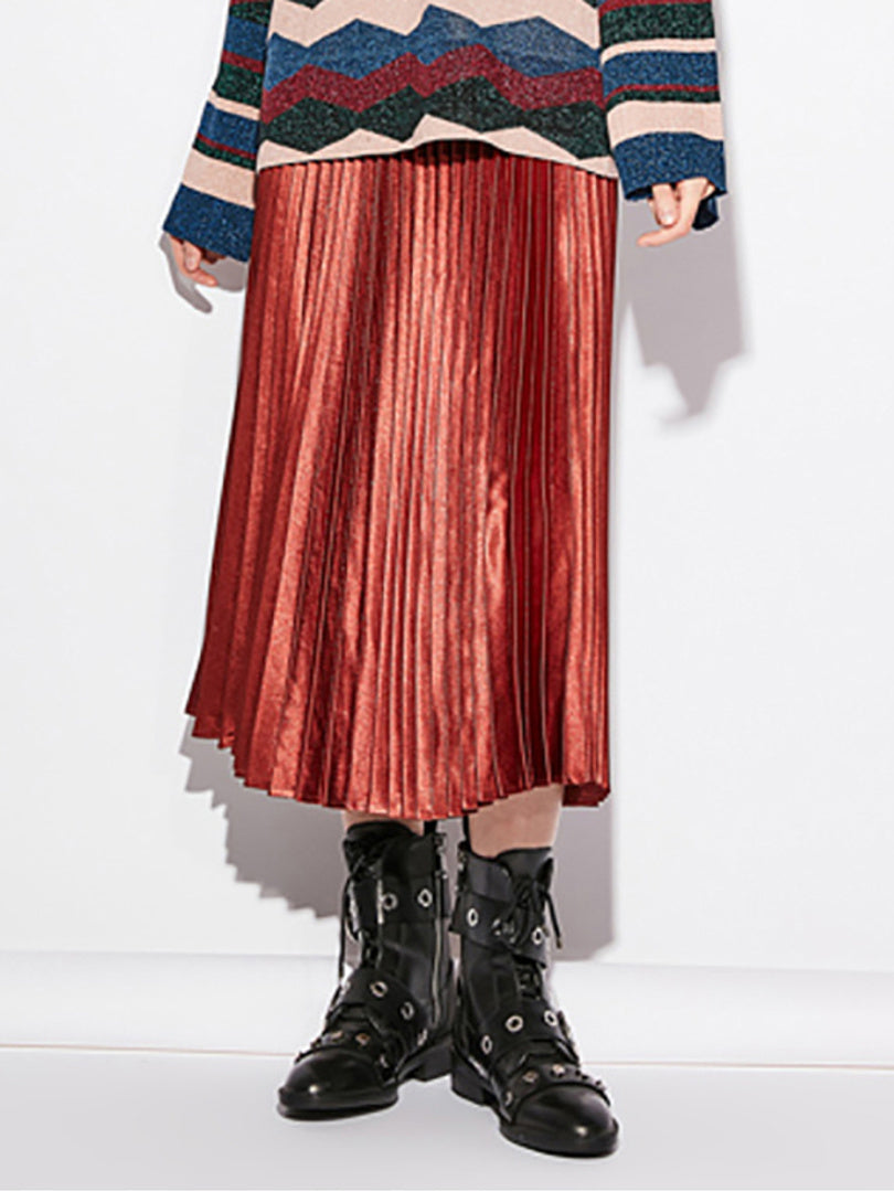 Satin Pleats Skirt