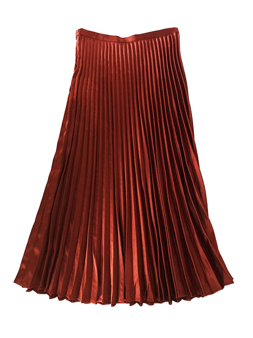 Satin Pleats Skirt