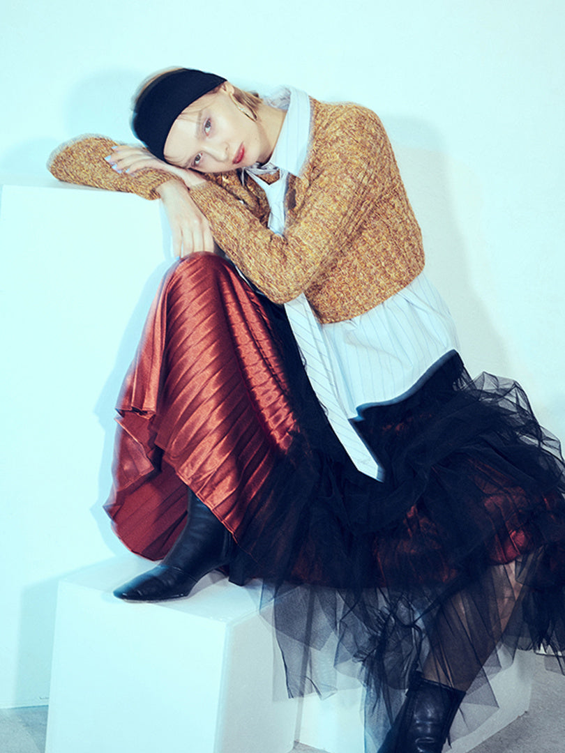 Satin Pleats Skirt
