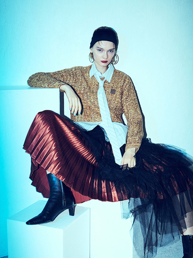 Satin Pleats Skirt