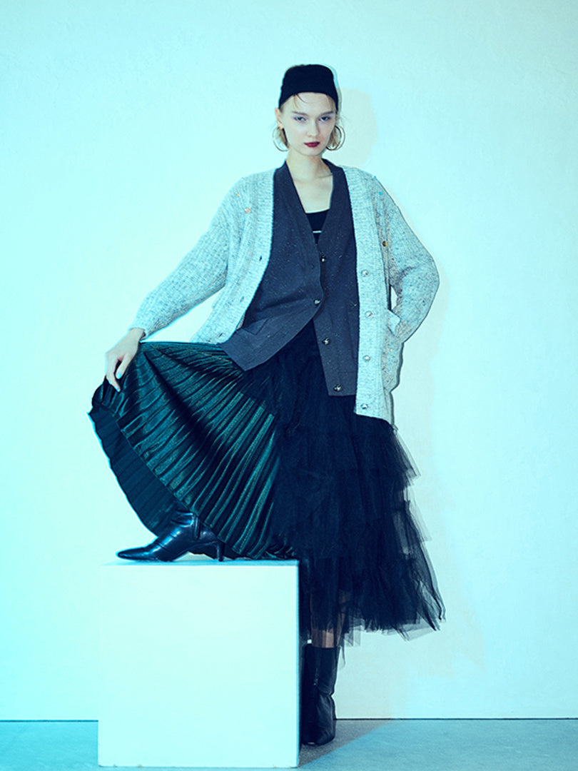 Satin Pleats Skirt