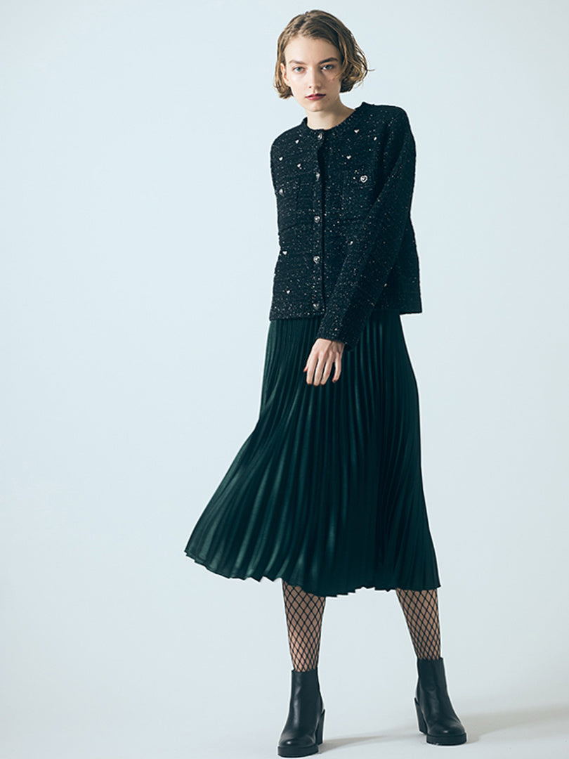 Satin Pleats Skirt