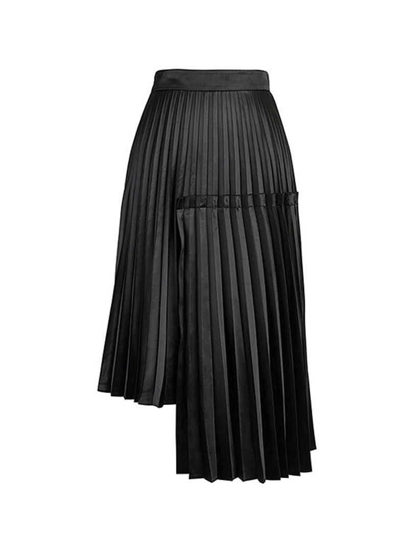 Asymmetry Design Pleats Skirt