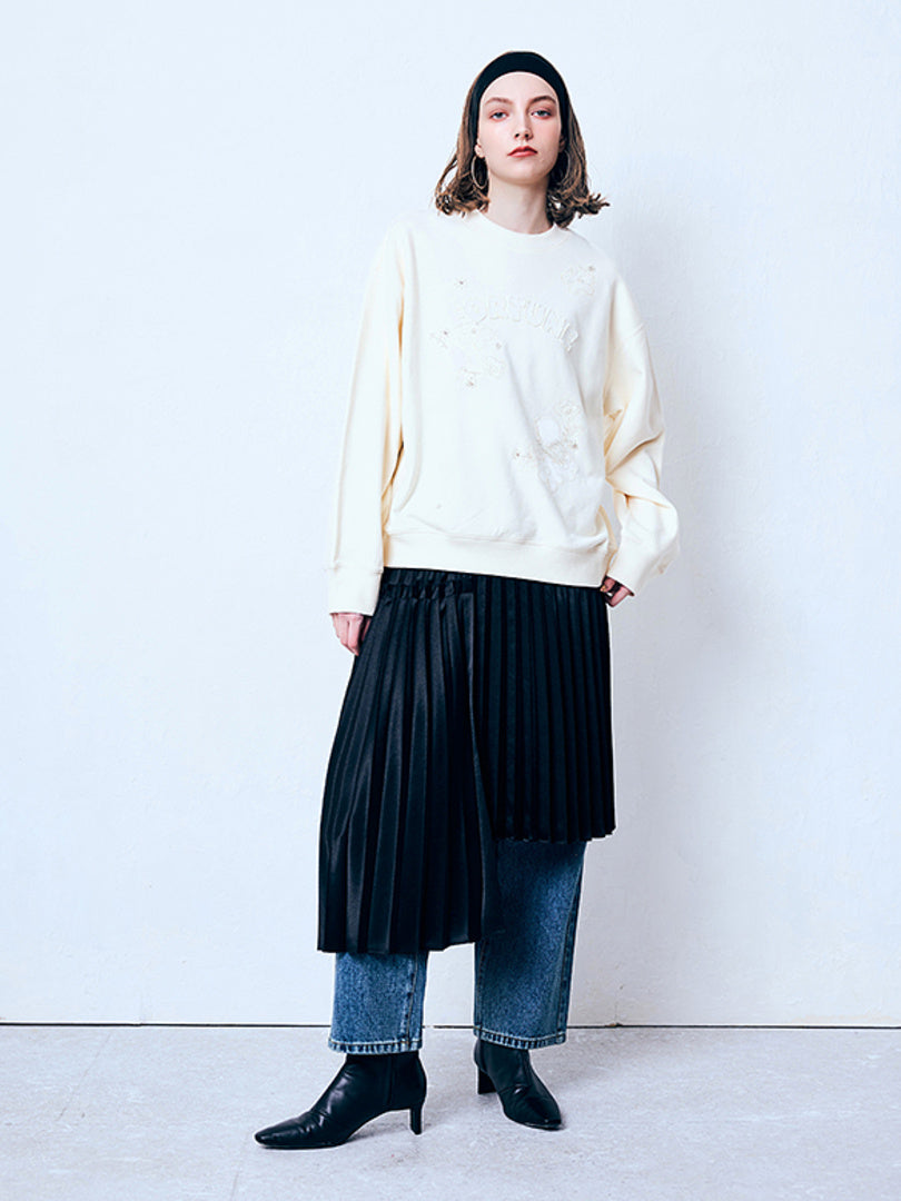 Asymmetry Design Pleats Skirt