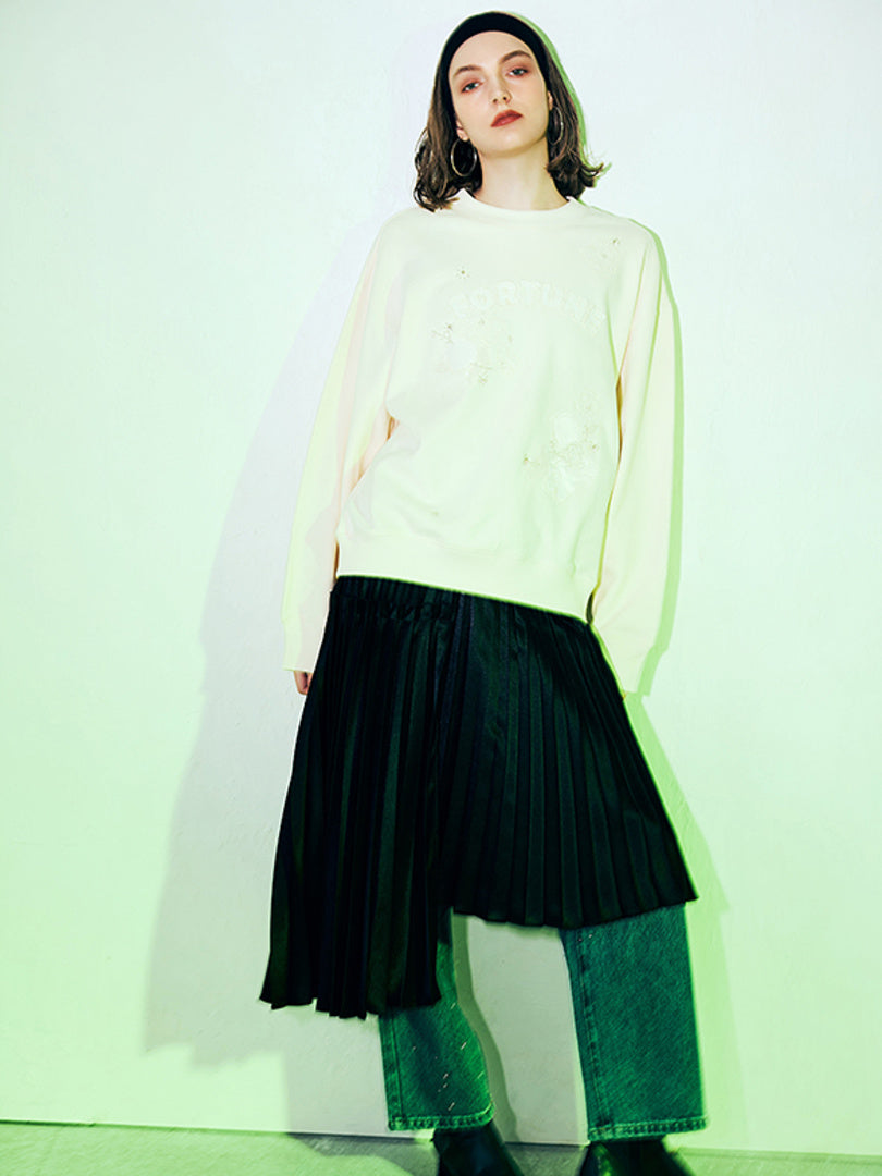 Asymmetry Design Pleats Skirt