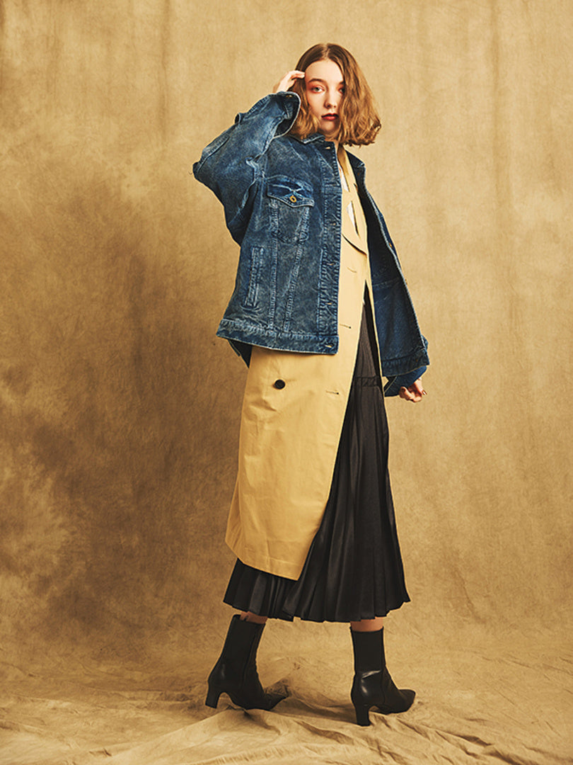 Asymmetry Design Pleats Skirt