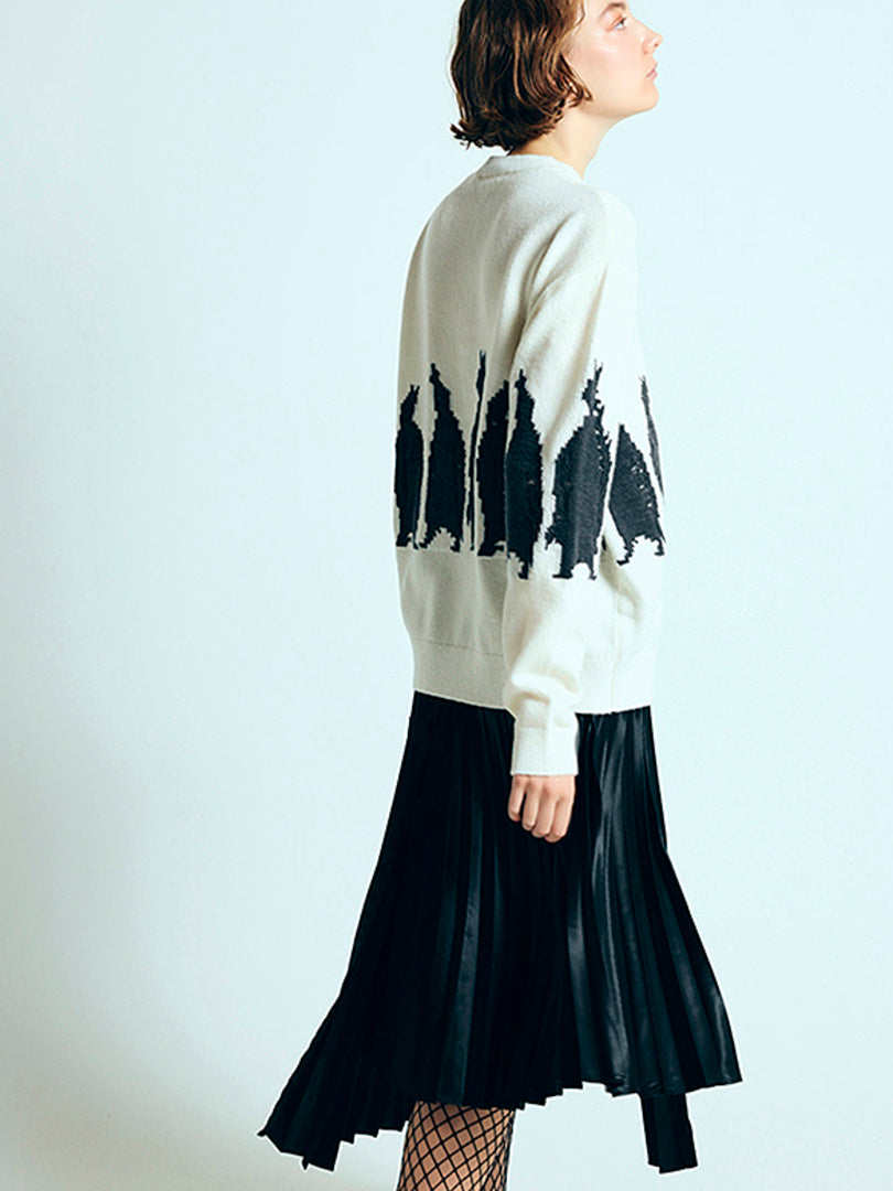 Asymmetry Design Pleats Skirt
