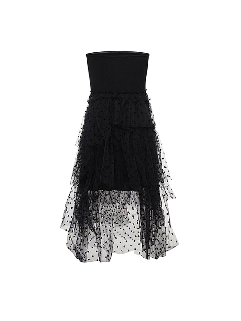 Star Mesh Tulle Bare-Dress