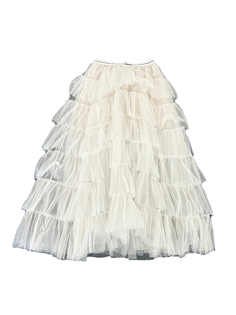 White Tiered Tulle Skirt