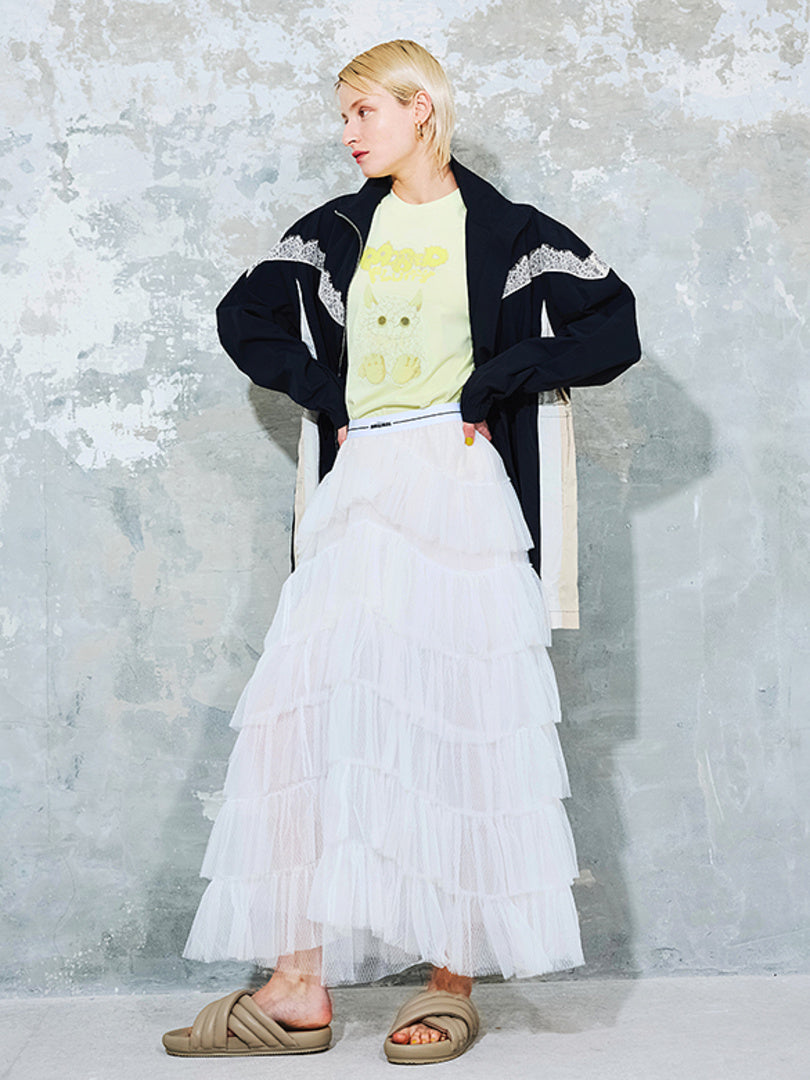 White Tiered Tulle Skirt