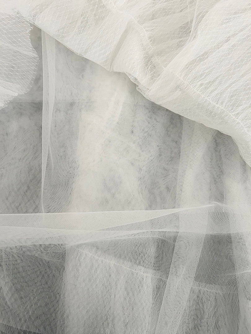 White Tiered Tulle Skirt