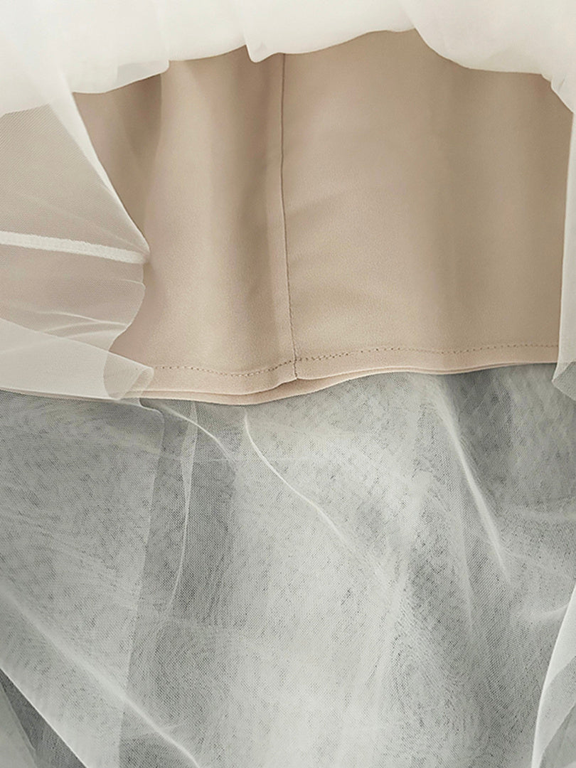 White Tiered Tulle Skirt