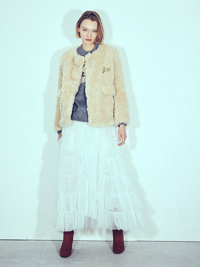 White Tiered Tulle Skirt