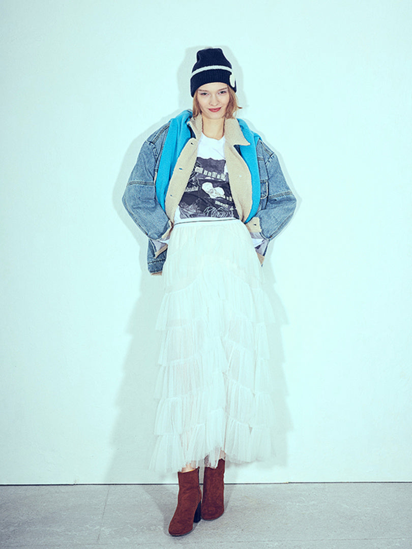 White Tiered Tulle Skirt