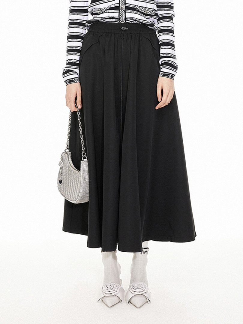 Center Zipper Long Length Skirt