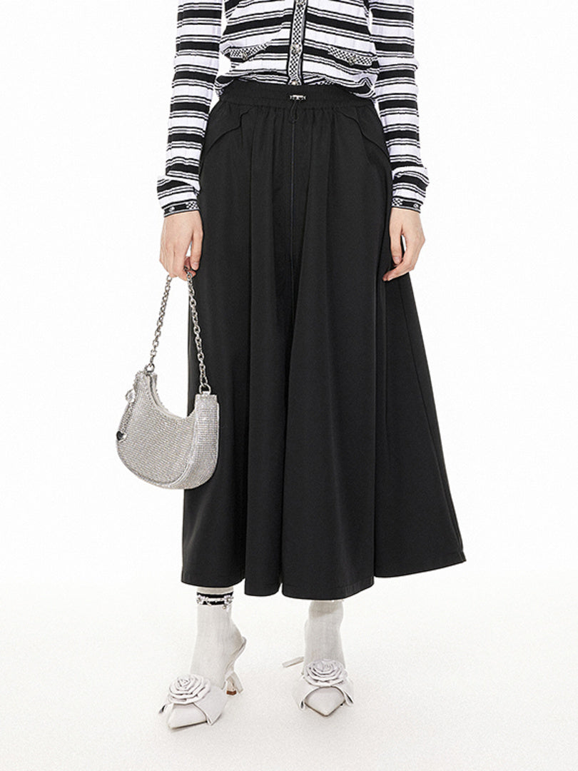 Center Zipper Long Length Skirt