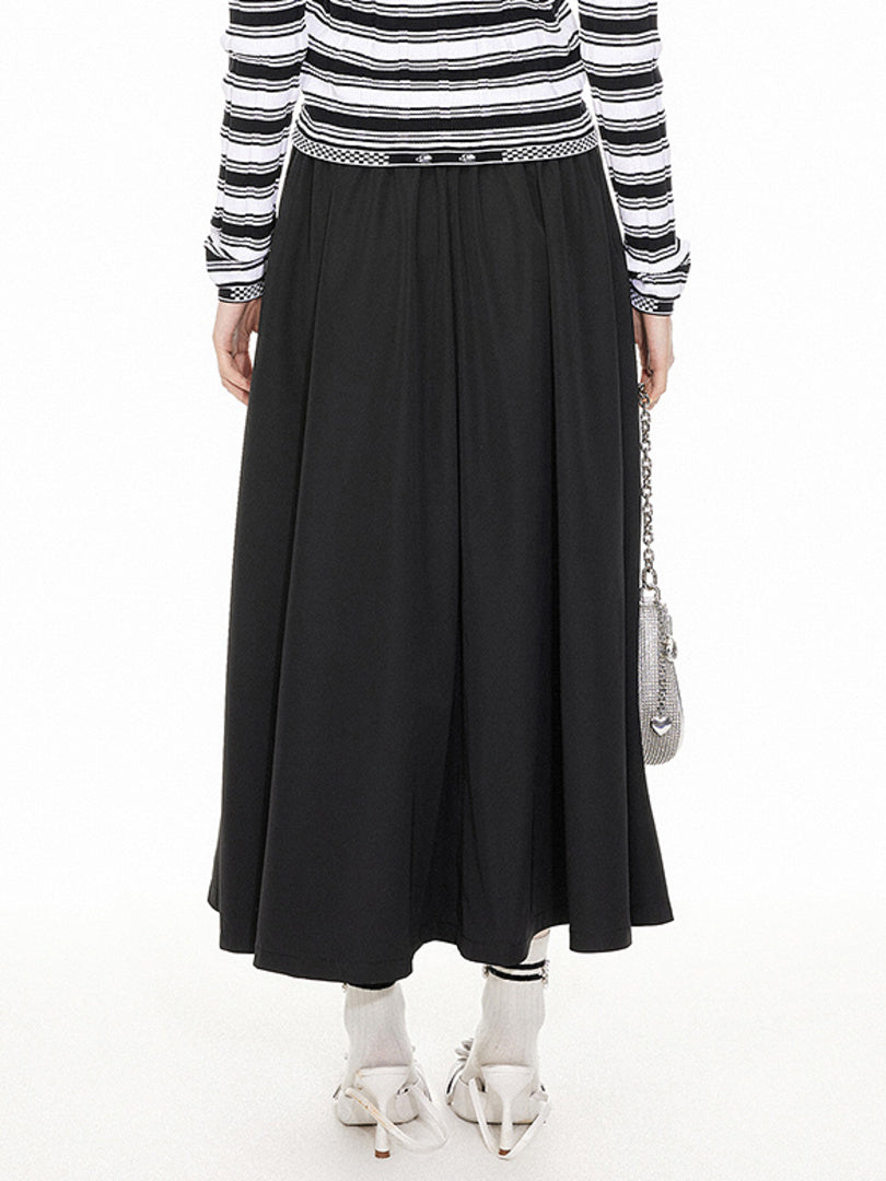 Center Zipper Long Length Skirt