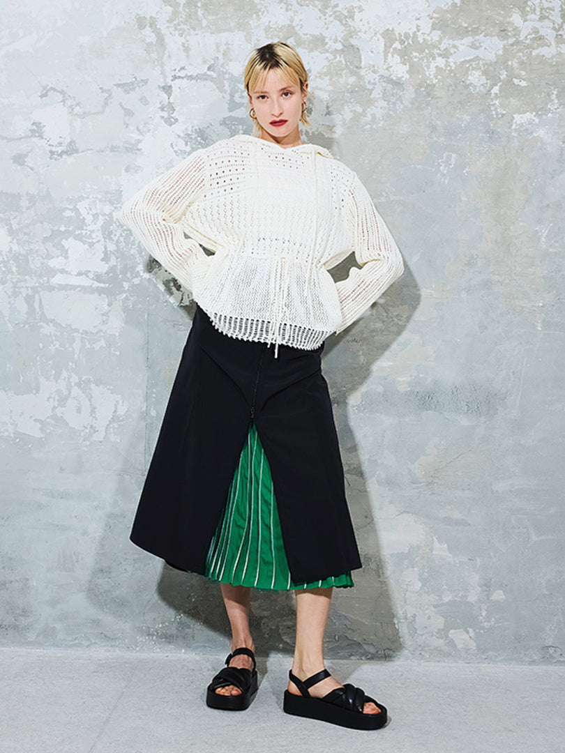 Center Zipper Long Length Skirt